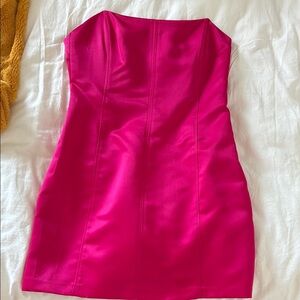 Zara Satin Strapless Dress
